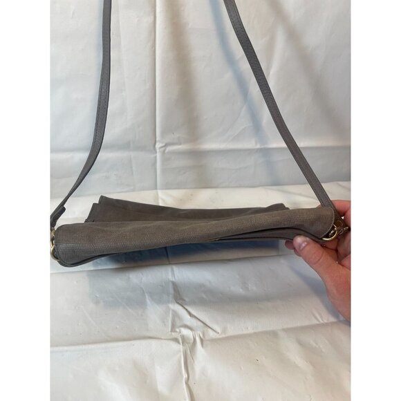 Trina TURK  Gray Leather Bag Shoulder Crossbody with Handle Magnetic - Picture 2 of 13